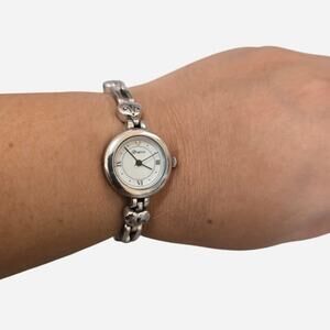 Retired Brighton Pompeii silver toggle bracelet watch, dainty, stylish, works!